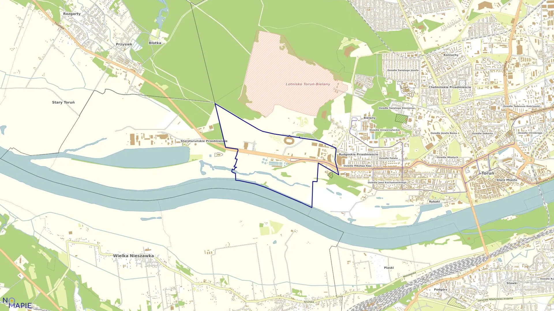 Mapa obrębu Obręb 23 w mieście Toruń