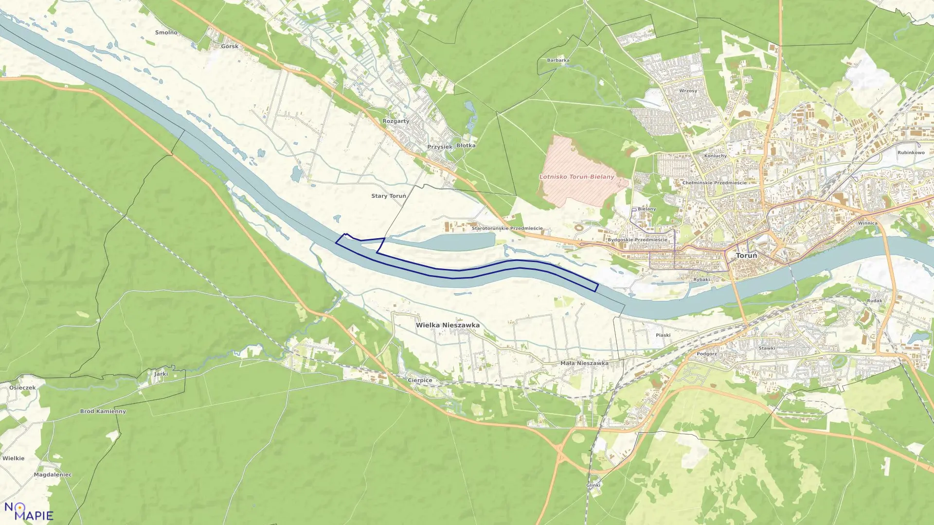 Mapa obrębu Obręb 24 w mieście Toruń