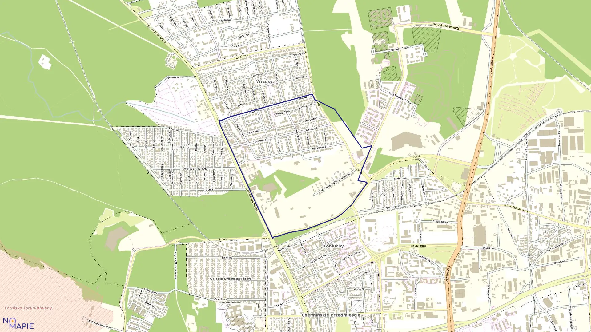 Mapa obrębu Obręb 32 w mieście Toruń