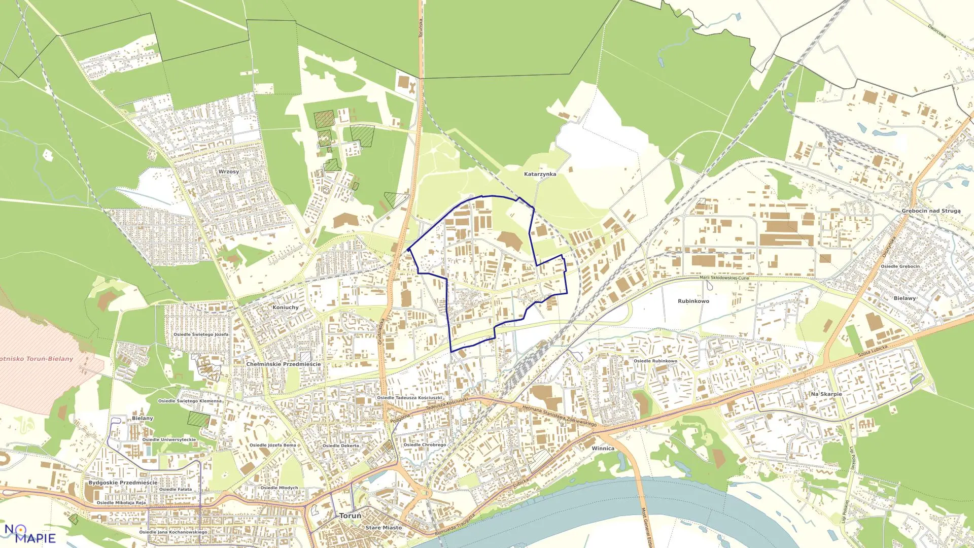 Mapa obrębu Obręb 43 w mieście Toruń