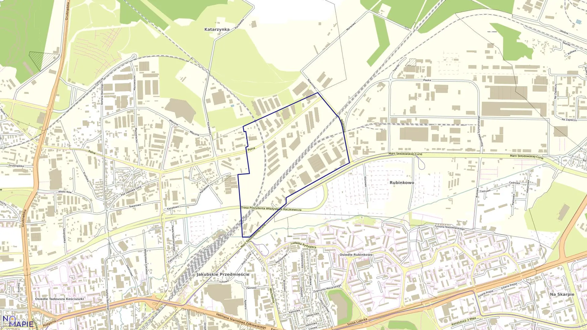 Mapa obrębu Obręb 44 w mieście Toruń