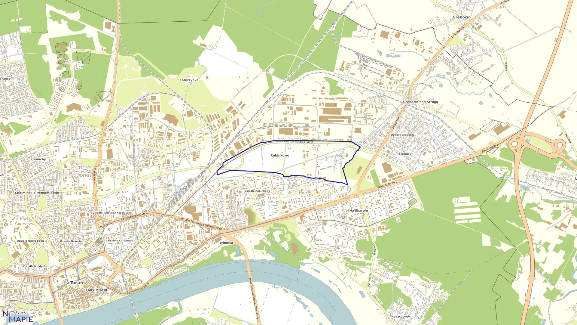 Mapa obrębu Obręb 47 w mieście Toruń