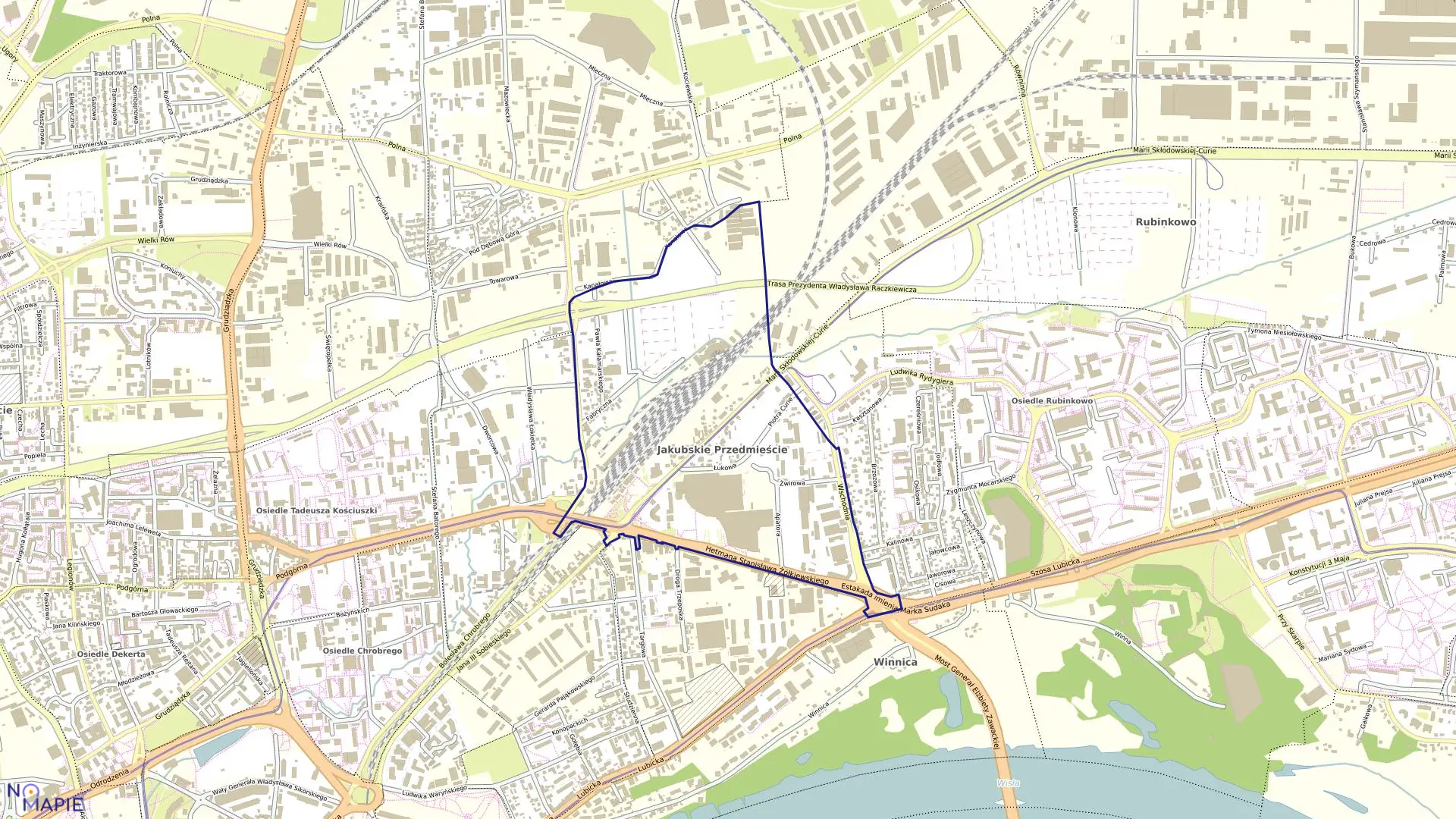 Mapa obrębu Obręb 49 w mieście Toruń