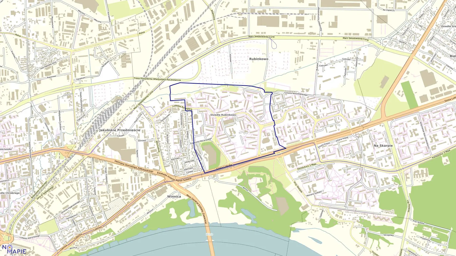 Mapa obrębu Obręb 51 w mieście Toruń