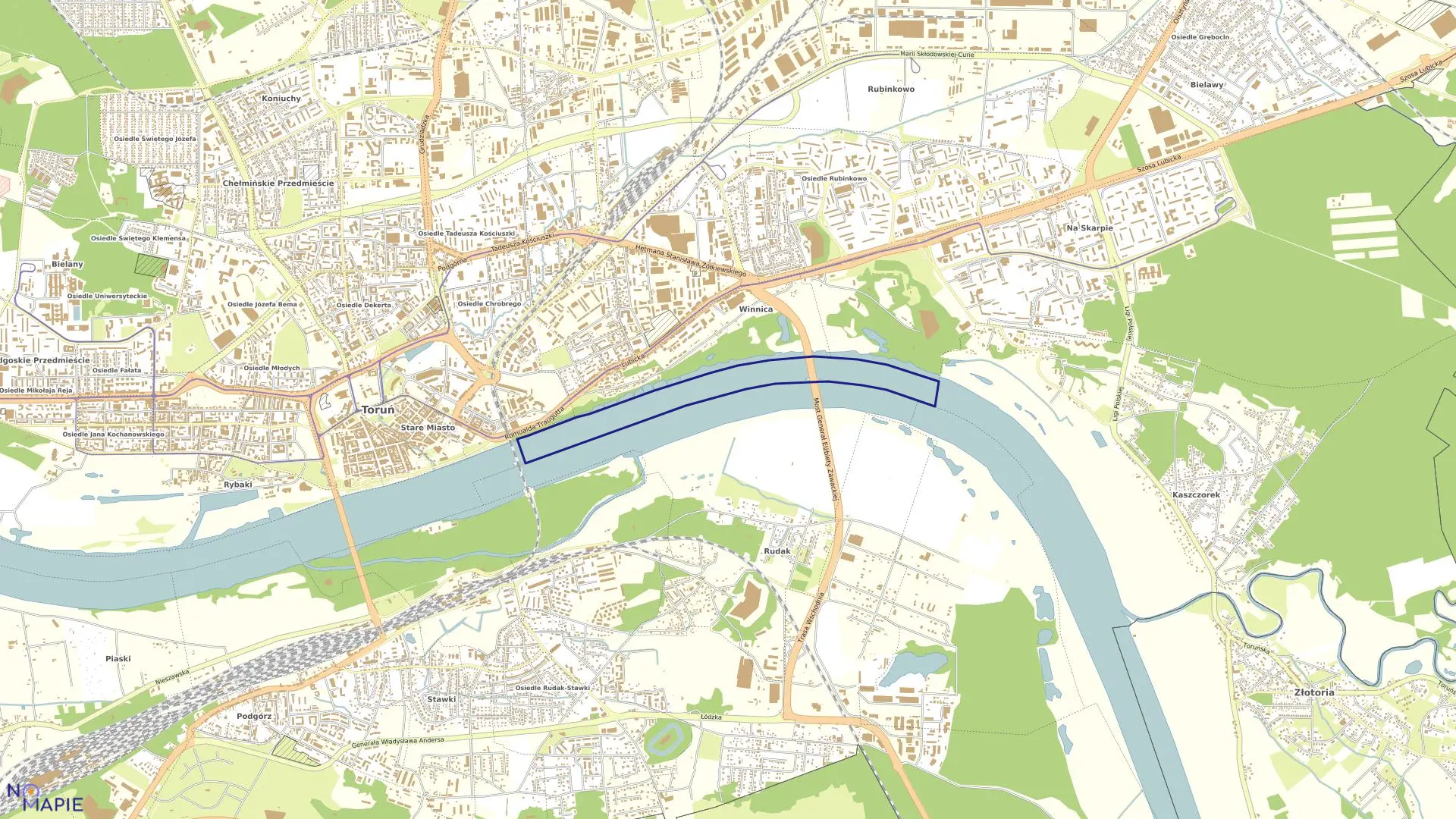 Mapa obrębu Obręb 60 w mieście Toruń