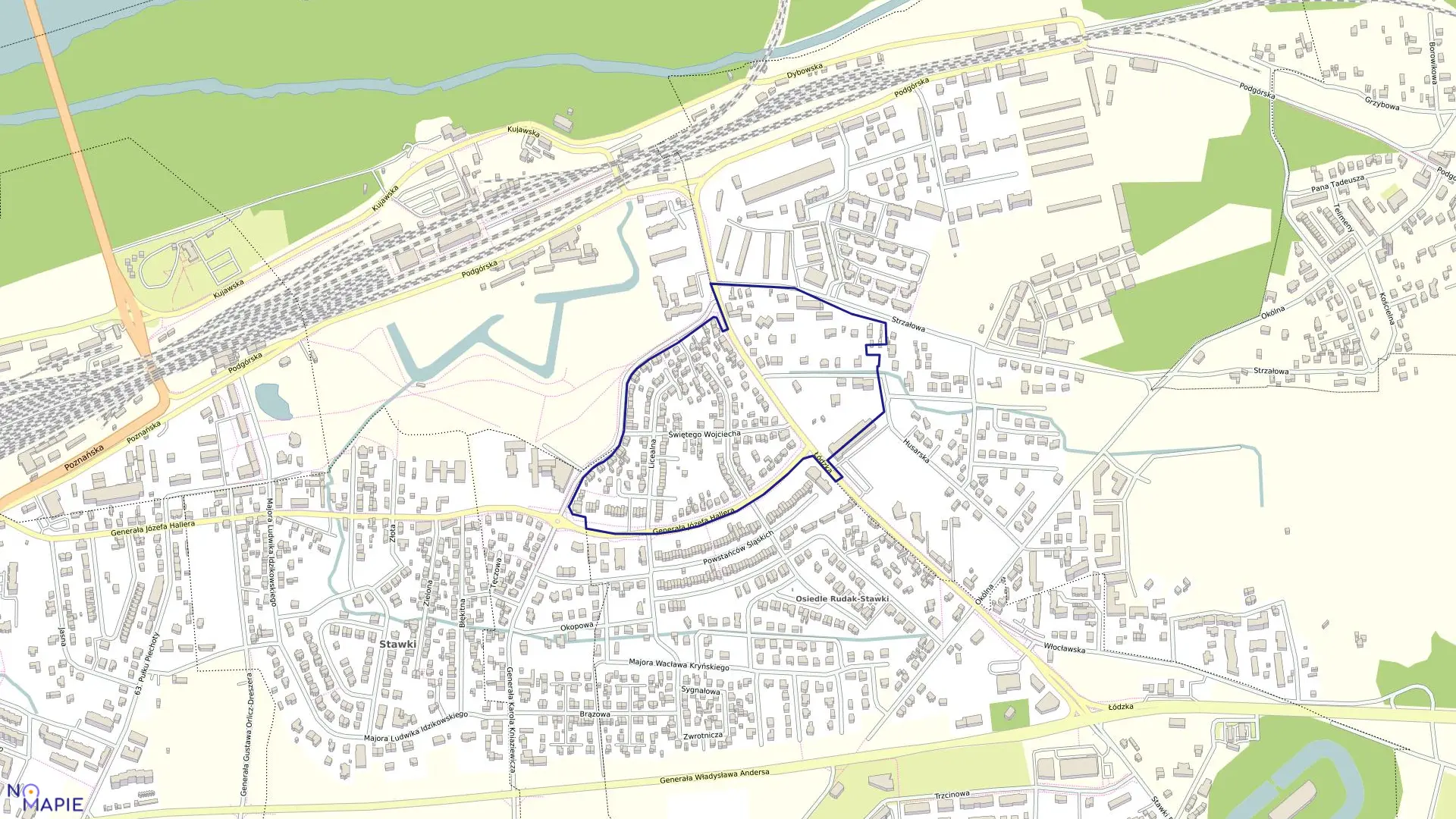 Mapa obrębu Obręb 73 w mieście Toruń